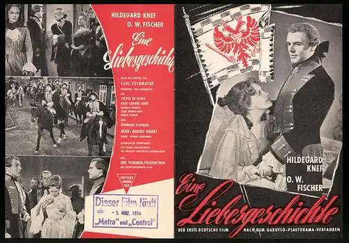 Filmprogramm Hausprogramm, Eine Liebesgeschichte, Hildegard Knef, O. W. Fischer, Regie: Rudolf Jugert