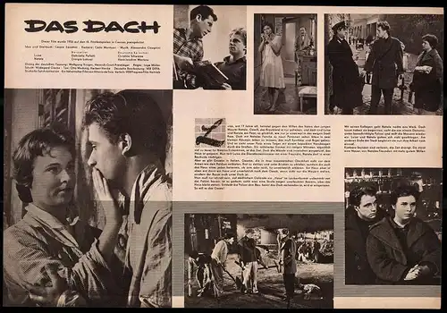Filmprogramm PFP Nr. 73 /57, Das Dach, Gabriella Palloti, Giogio Listuzzi, Regie: Inge Müller