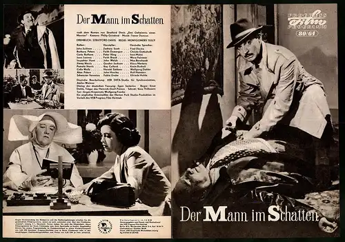 Filmprogramm PFP Nr. 80 /64, Der Mann im Schatten, Zachary Scott, Faith Domerque, Regie: Montgomery Tully