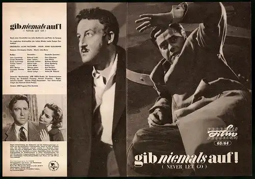 Filmprogramm PFP Nr. 65 /64, Gib niemals auf!, Richard Todd, Elizabeth Sellars, Regie: John Guillermin