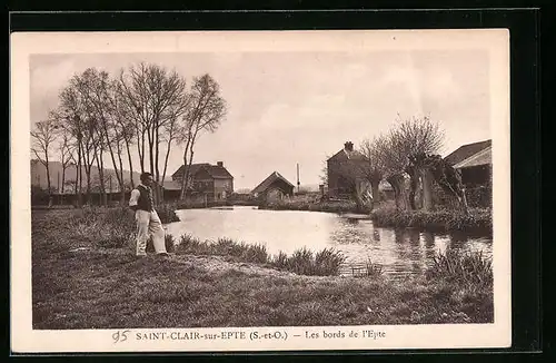 AK Saint-Clair-sur-Epte, Les bords de l`Epte
