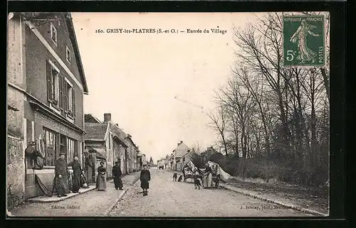 AK Grisy-les-Platres, Entree du Village