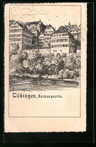 Künstler-AK Tübingen, Neckarpartie