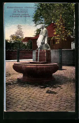 AK Kaiserslautern /Rheinpfalz, Neuer Brunnen am Marktplatz