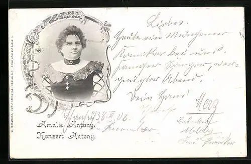 AK Musikerin Amalie Antony, Konzert Antony