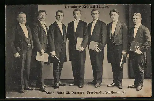 AK Dresdner Kristall-Sänger im Frack