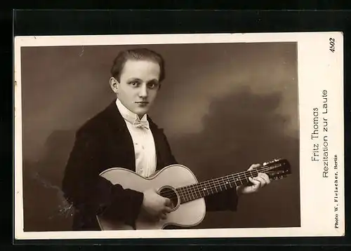 AK Musiker Fritz Thomas, Rezitation zur Laute