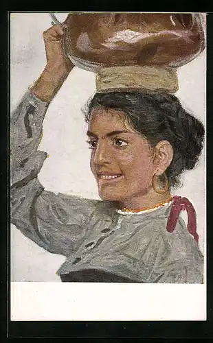 Künstler-AK G. Hirth`s Verlag, Serie: Nr. 95, Mädchen aus dem Sabinergebirge