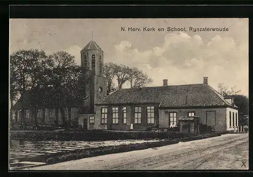AK Rynzaterwoude, N. Herv. Kerk en School