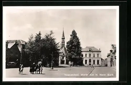 AK Veenendal, Markt met N. Herv. Kerk