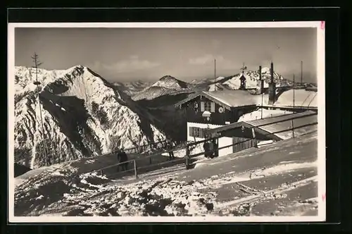 AK Hirschberg-Haus, Blick auf die Hütte gegen Kampen und Fockenstein