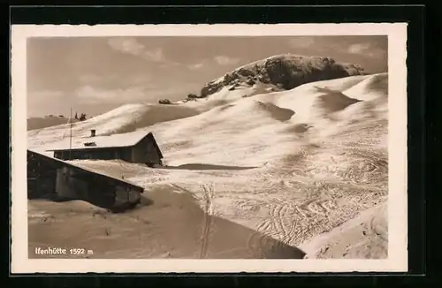 AK Ifenhütte, Berghütte im Schnee