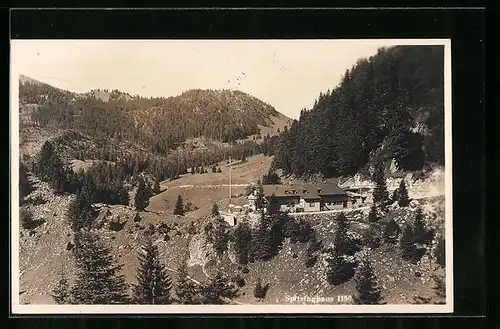 AK Spitzinghaus, Berghütte mit Umgebung