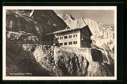 AK Karwendel-Haus, Berghütte des Zweig-Männer-Turn-Verein München des D.A.V.