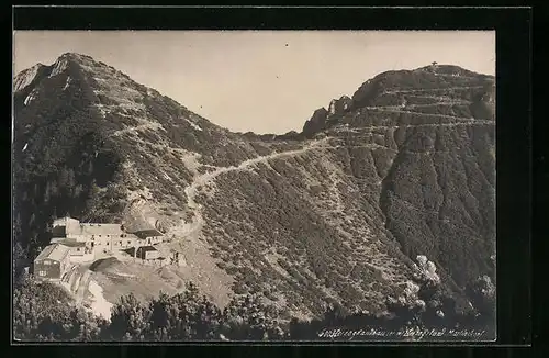 AK Herzogstandhäuser mit Herzogstand und Martinskopf