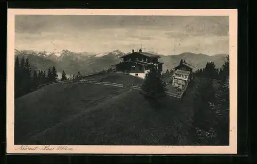 AK Neureut-Haus bei Tergernsee, Ortsansicht aus der Vogelschau