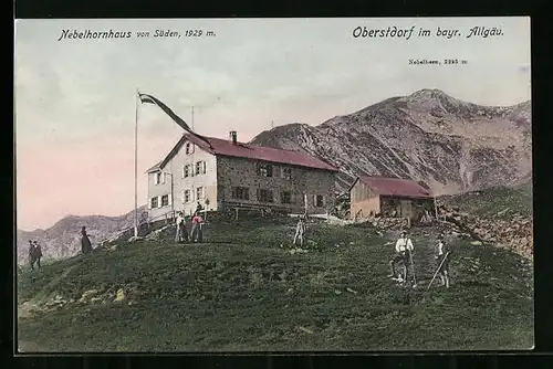 AK Oberstdorf /Bayr. Allgäu, Nebenhornhaus von Süden gesehen