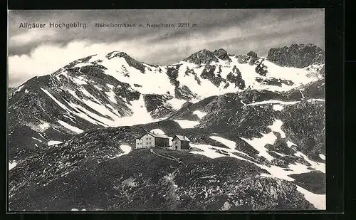 AK Nebelhornhaus, Berghütte im Allgäuer Hochgebirge