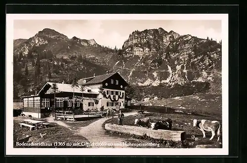 AK Bodenschneidhaus, Ansicht mit Gipfel und Hohenpeissenweg