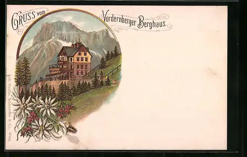 AK Vordernberger Berhaus, Blick auf die Berghütte
