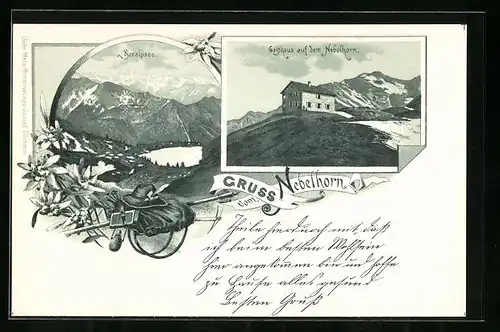 AK Berghütte auf dem Nebelhorn, Seealpsee