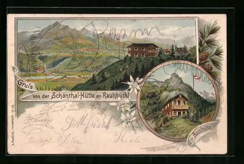 AK Schönthal-Hütte am Rauhbüchl, Buzzihütte