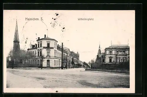 AK Hainichen, Bahnhof-Hotel am Wilhelmsplatz