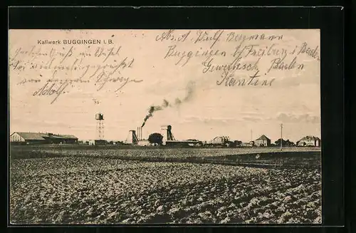 AK Buggingen i. B., Panorama mit Kaliwerk