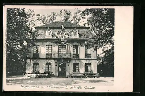 AK Schwäb. Gmünd, Restaurant im Stadtgarten