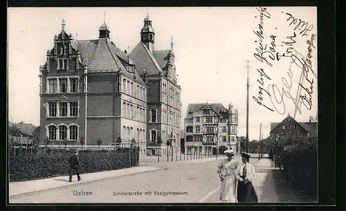 AK Uelzen, Schillerstrasse mit Realgymnasium