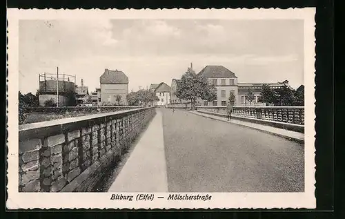 AK Bitburg /Eifel, Mölscherstrasse mit Gas-Werk