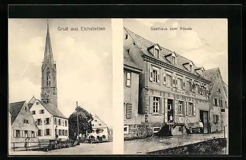 AK Eichstetten, Gasthaus zum Rössle, Kirche