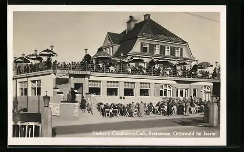 AK Grünwald /Isartal, Fischer`s Conditorei-Cafe, Restaurant