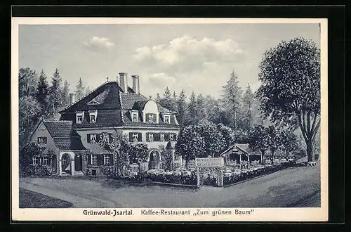 AK Grünwald-Isartal, Café-Restaurant Zum grünen Baum