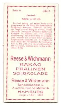 Sammelbild Reese & Wichmann, Schokoladen- u. Zuckerwarenfabrik Hamburg, Parzival, Amfortas und der Gral