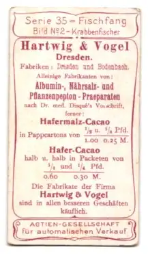 Sammelbild Hartwig & Vogel, Dresden, Hafermalz-Cacao und Hafer-Cacao, Krabbenfischer am Meer