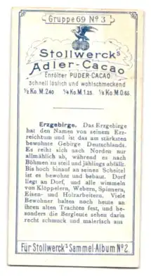 Sammelbild Stollwerck`s Adler-Cacao, Erzgebirge, Paar in Tracht