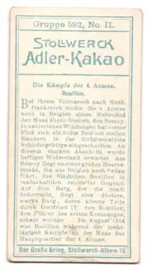 Sammelbild Stollwerck`s Adler-Kakao, Kämpfe der 4. Armee, Bouillon