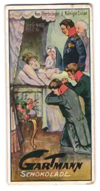Sammelbild Gartmann Schokolade, Am Sterbelager der Königin Luise