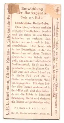 Sammelbild Gartmann Schokolade, Süddeutsche Butterstube