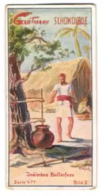 Sammelbild Gartmann Schokolade, Indisches Butterfass