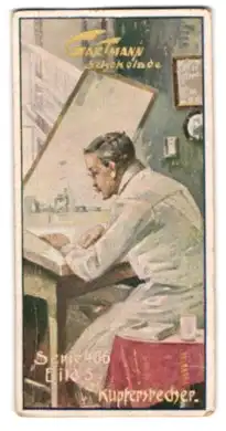 Sammelbild Gartmann Schokolade, Kupferstecher bei der Arbeit