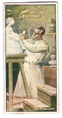 Sammelbild Gartmann Schokolade, Bildhauer bei der Arbeit