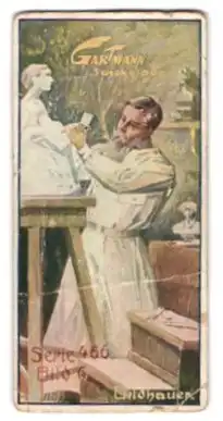 Sammelbild Gartmann Schokolade, Bildhauer bei der Arbeit