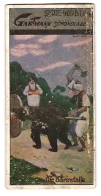 Sammelbild Gartmann Schokolade, Die Bärenfalle