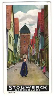 Sammelbild Stollwerck Schokolade, Linz, Strassenpartie