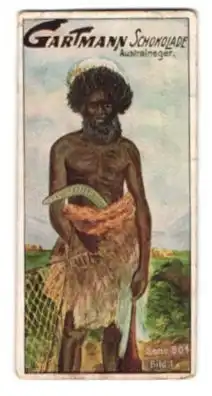 Sammelbild Gartmann Schokolade, australischer Ureinwohner