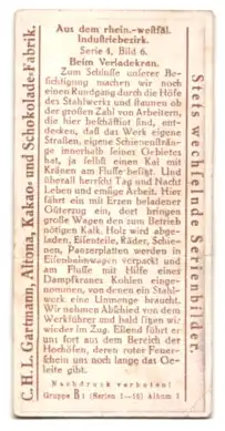 Sammelbild Gartmann Schokolade, Rhein.-westfälischer Industriebezirk, Beim Verladekran