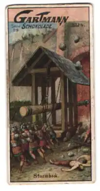 Sammelbild Gartmann Schokolade, Kriegsmaschinen, Sturmbock
