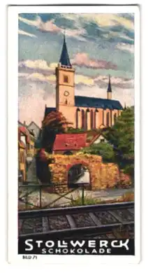 Sammelbild Stollwerck Schokolade, Der deutsche Rhein, Lorch mit der Kirche St. Martin